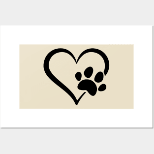 Heart Paw Print Posters and Art